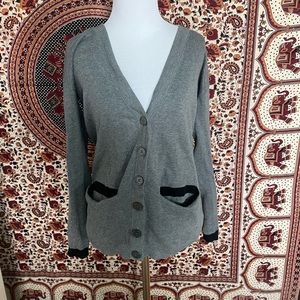 Express Gray Button Up Cardigan Small